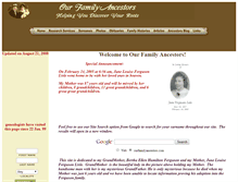 Tablet Screenshot of ourfamilyancestors.com